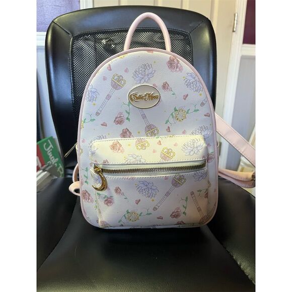 Loungefly Sailor Moon Pastel Mini Backpack Floral Magical Theme - Picture 1 of 4